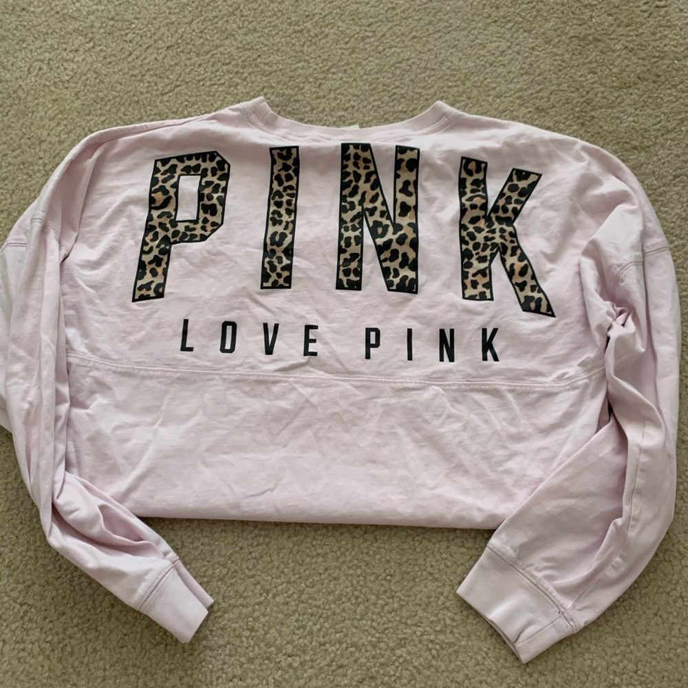 VS Pink leopard spirit Jersey top